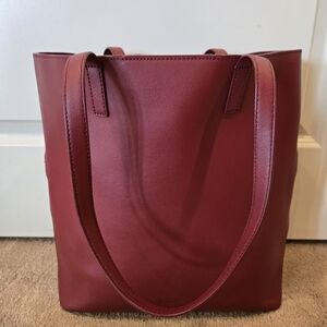 Away Red Maroon Burgundy Wine Longitude Travel Tote Bag Leather Suitcase Luggage